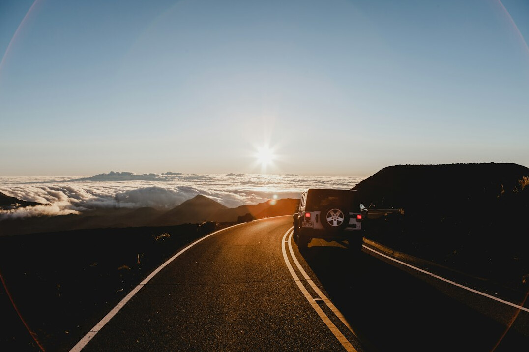 Car on a scenic road trip